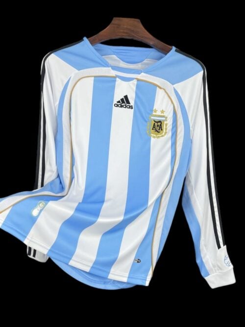 Argentina jersey de casa retro de manga larga 2006/2007