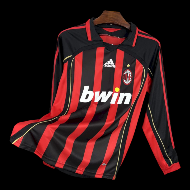 Milan AC Maillot Domicile Rétro Manches Longues 2006/2007