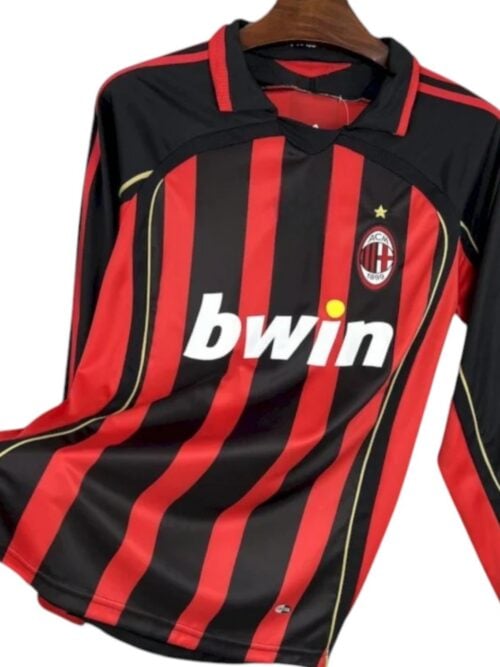Milan AC Maillot Domicile Rétro Manches Longues 2006/2007