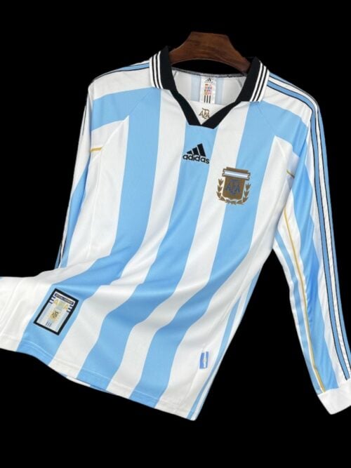 Argentina jersey de casa retro de manga larga 1998