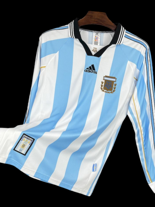 Argentine Maillot Domicile Rétro Manches Longues 1998