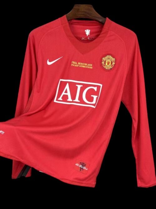 Manchester Utd Maillot Domicile UCL Rétro Manches Longues 2007/08