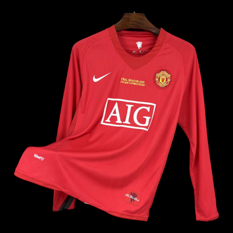 Manchester United Maillot Domicile UCL Rétro Manches Longues 2007/08