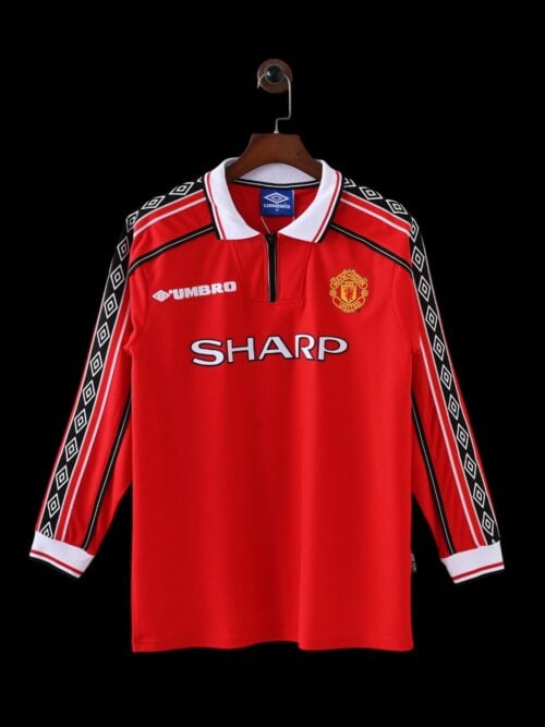 Manchester Utd Maillot Domicile Rétro Manches Longues 1998/1999