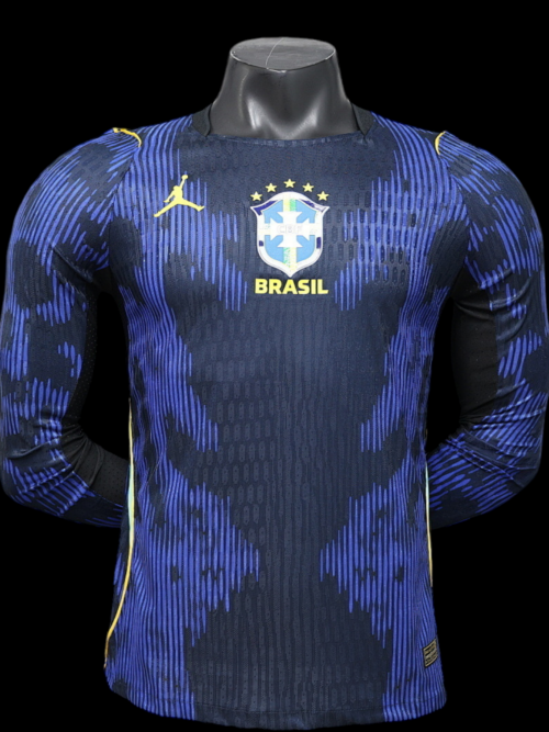 Camiseta de visitante de Brasil de manga larga 26/27 - Versión Player