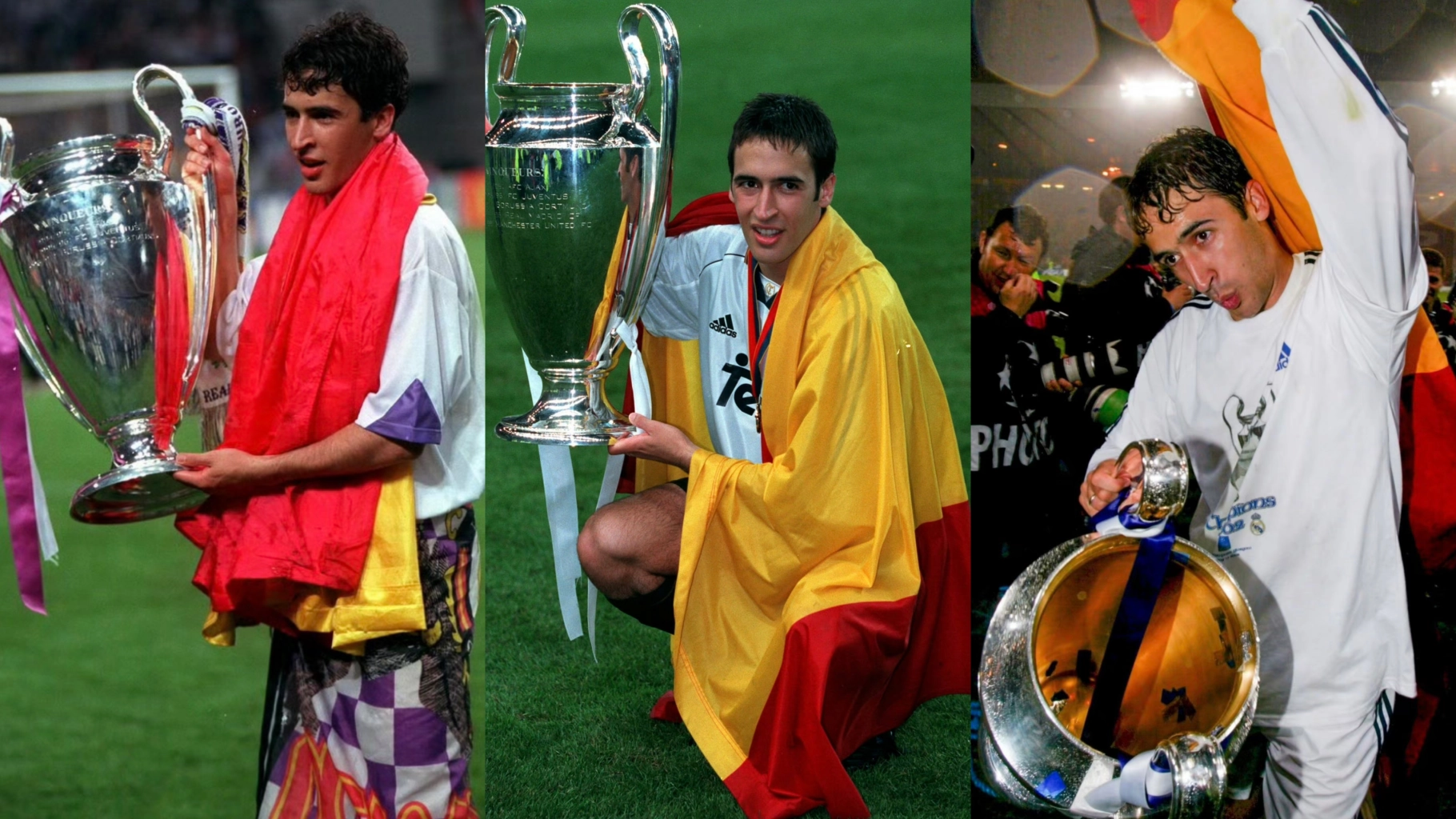Raúl with one of his three Champions League trophies