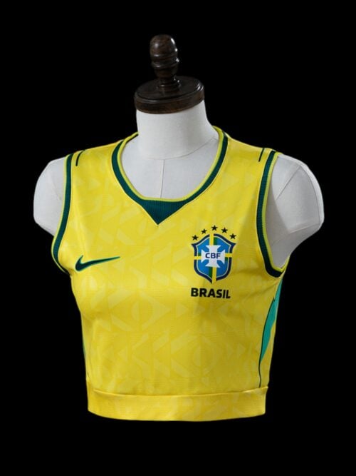 Brésil Crop Top Débardeur Domicile 26/27
